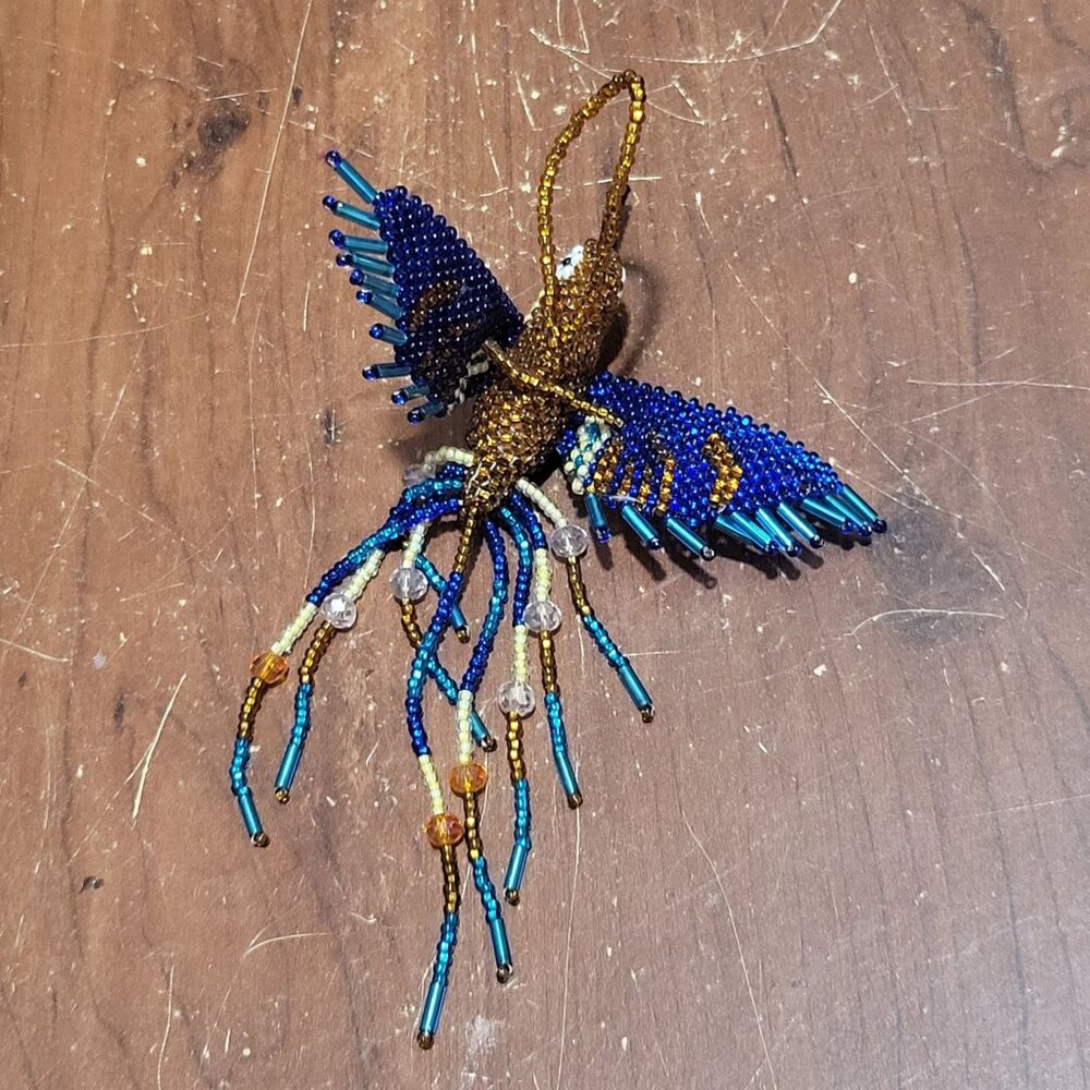 Beaded Hummingbird Ornament Mayan Arts - Picture 7 of 11